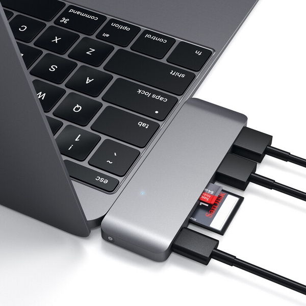 USB Hub Satechi USB-C Passthrough, i hirtë