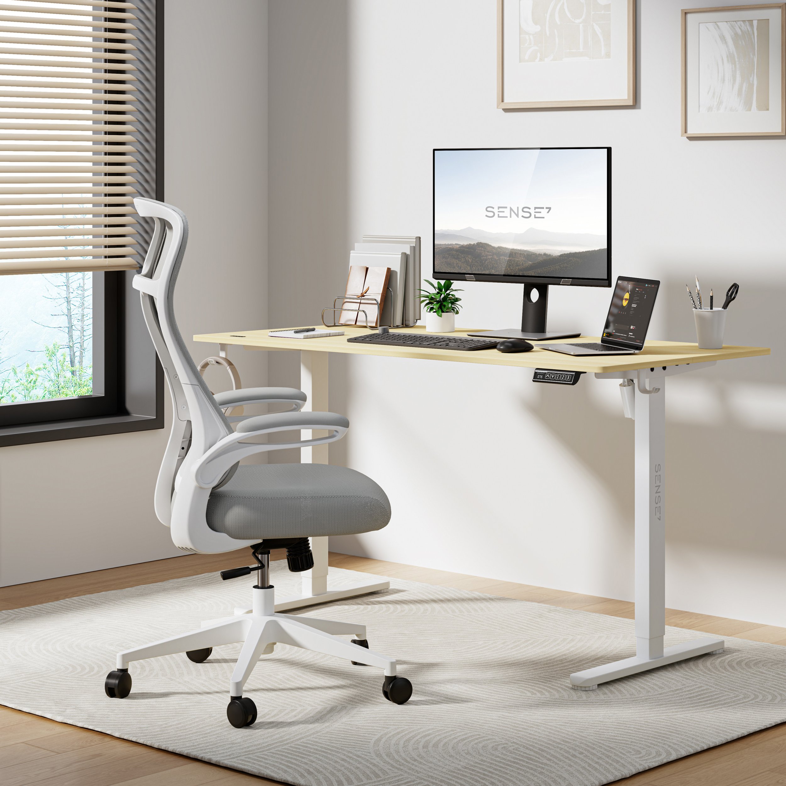 Karrige për zyre SENSE7 Revo, e hirtë