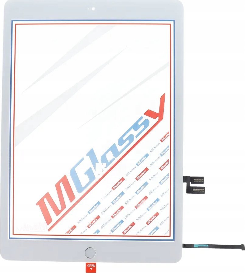 Ekran me prekje MUSTTBY për iPad 7, me buton Home, me ngjitës të pasëm, i bardhë