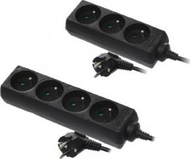 Kabllo zgjatëse AWTools, 4x priza, 1.5m, e zezë