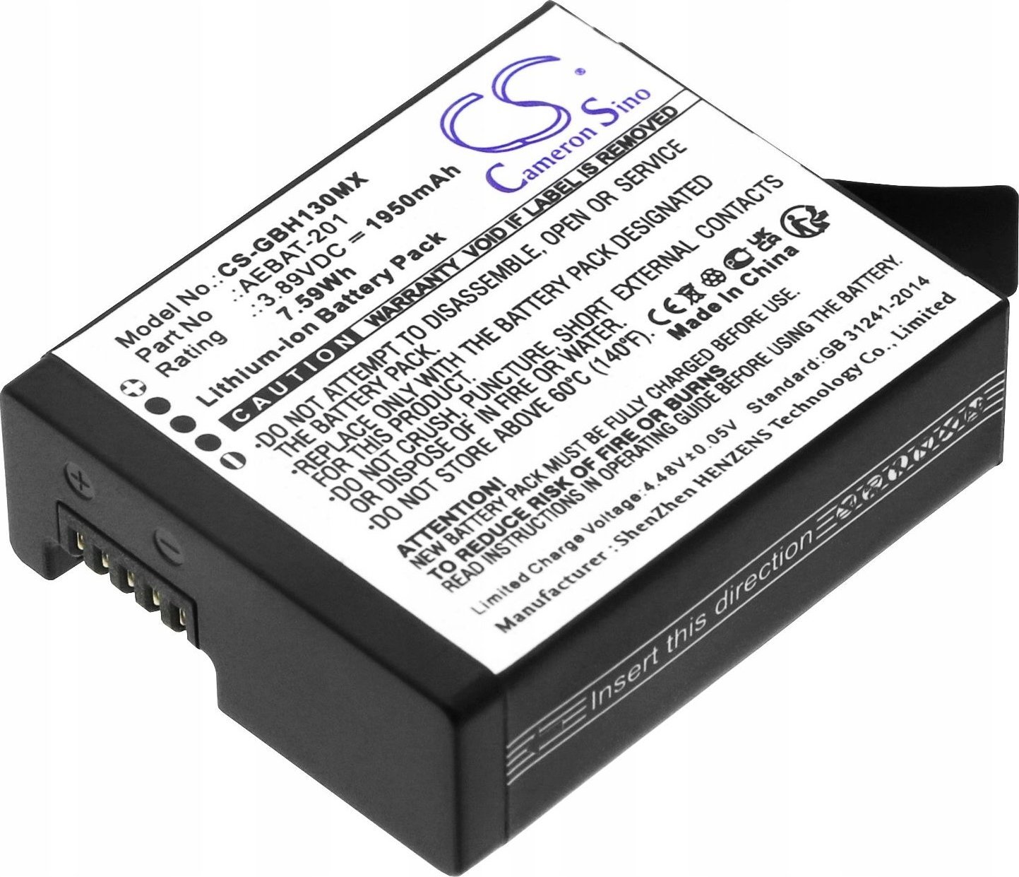 Bateri për kamerë GoPro Hero 13, 1950mAh, 7.59Wh, e zezë