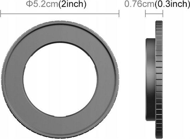 Adapter për kamera Puluz PU994B, për filtra 49mm, për DJI Osmo Action 4, i zi
