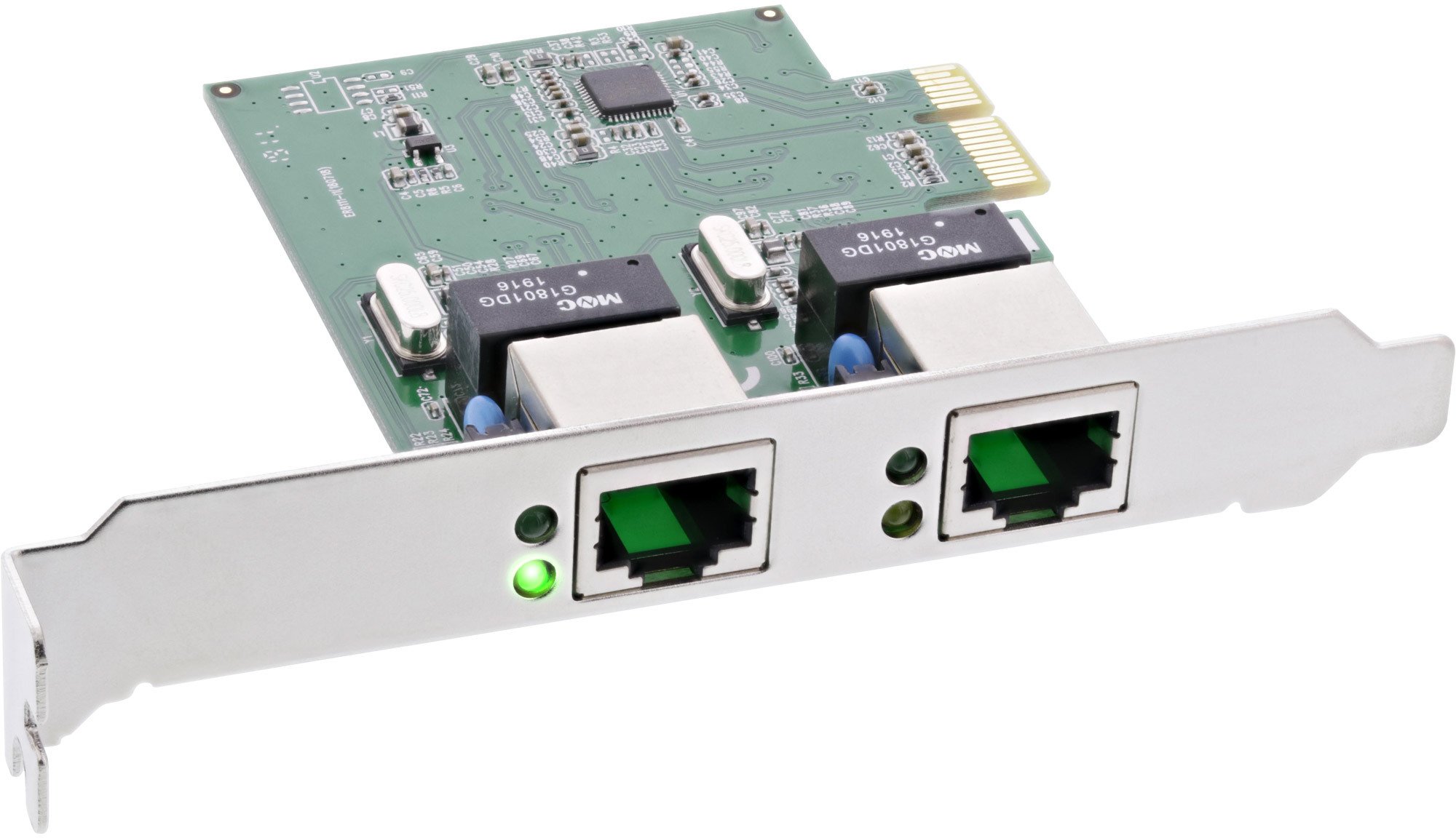 Kartë rrjeti InLine Dual Gigabit 51126K, PCI Express PCIe x1, 2x 1Gbit/s, me kllapë low profile
