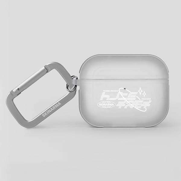 Mbajtëse për AirPods Pro 2 Skinarma Kinzoku Frost, mbrojtëse transparente, me karabinë metalike, transparente