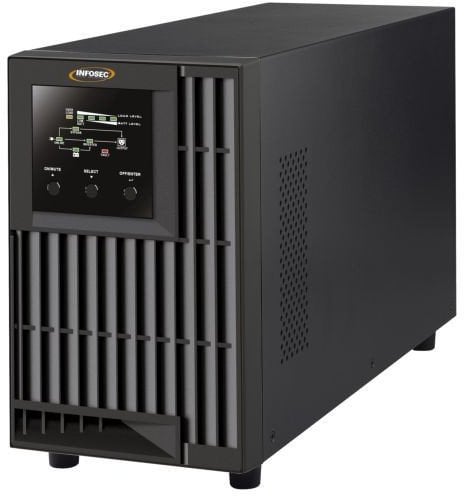 UPS Infosec E4 Value 2000VA, онлајн двојна конверзија, 4 излези, црн