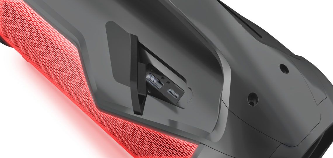 Altoparlant Bluetooth Bigben PARTYBTIPLITE, 5W, rezistent ndaj spërkatjeve, i zi