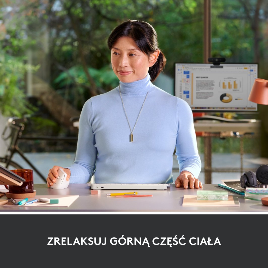 Maus wireless Logitech Lift Off-White, i bardhë