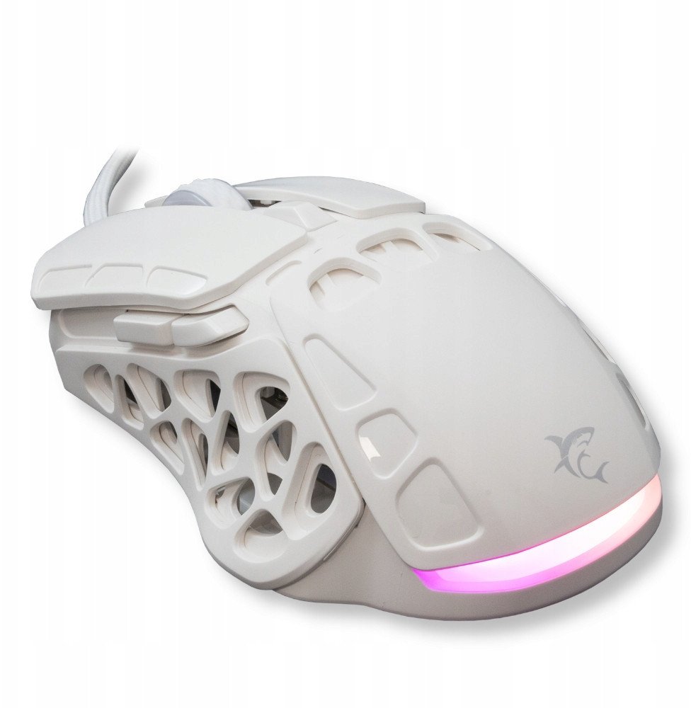 Maus gaming White Shark Squalo GM-5016 Ector, me kabllo, RGB, i bardhë
