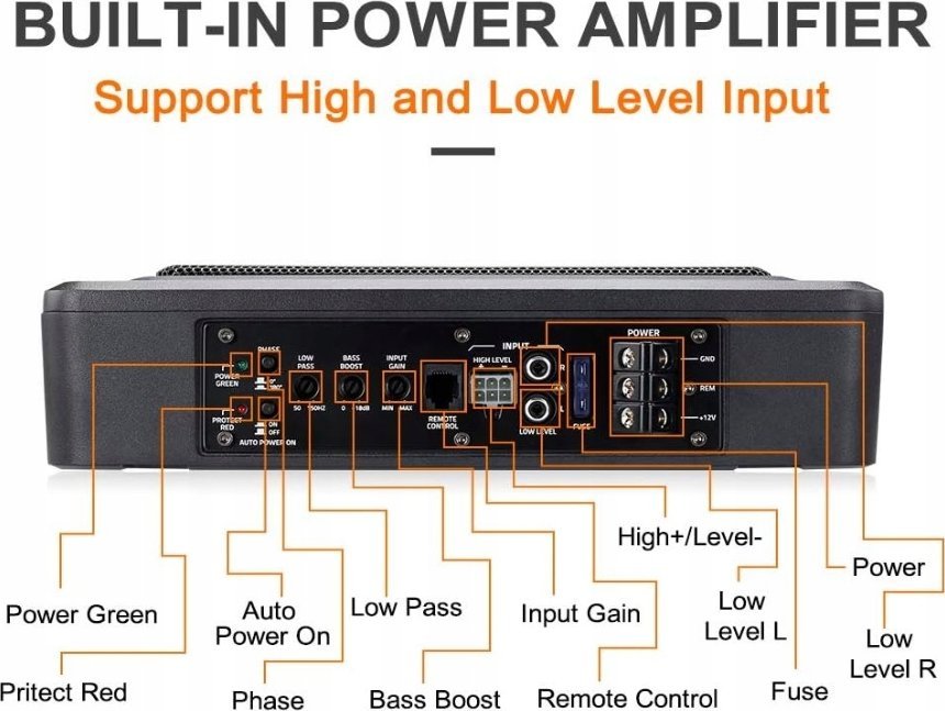 Nënulëse bass Axton ATB20P, 150W RMS, subwoofer aktiv, i zi