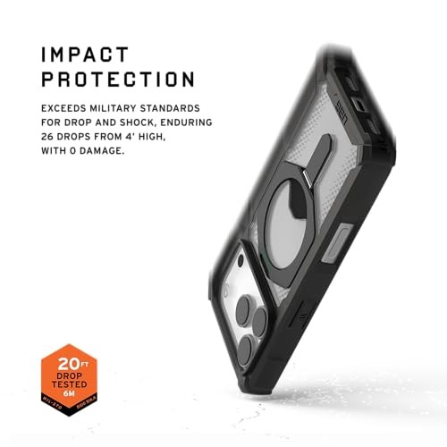 Maskë URBAN ARMOR GEAR Plasma XTE për iPhone 17 Pro, me kickstand, MagSafe, transparente