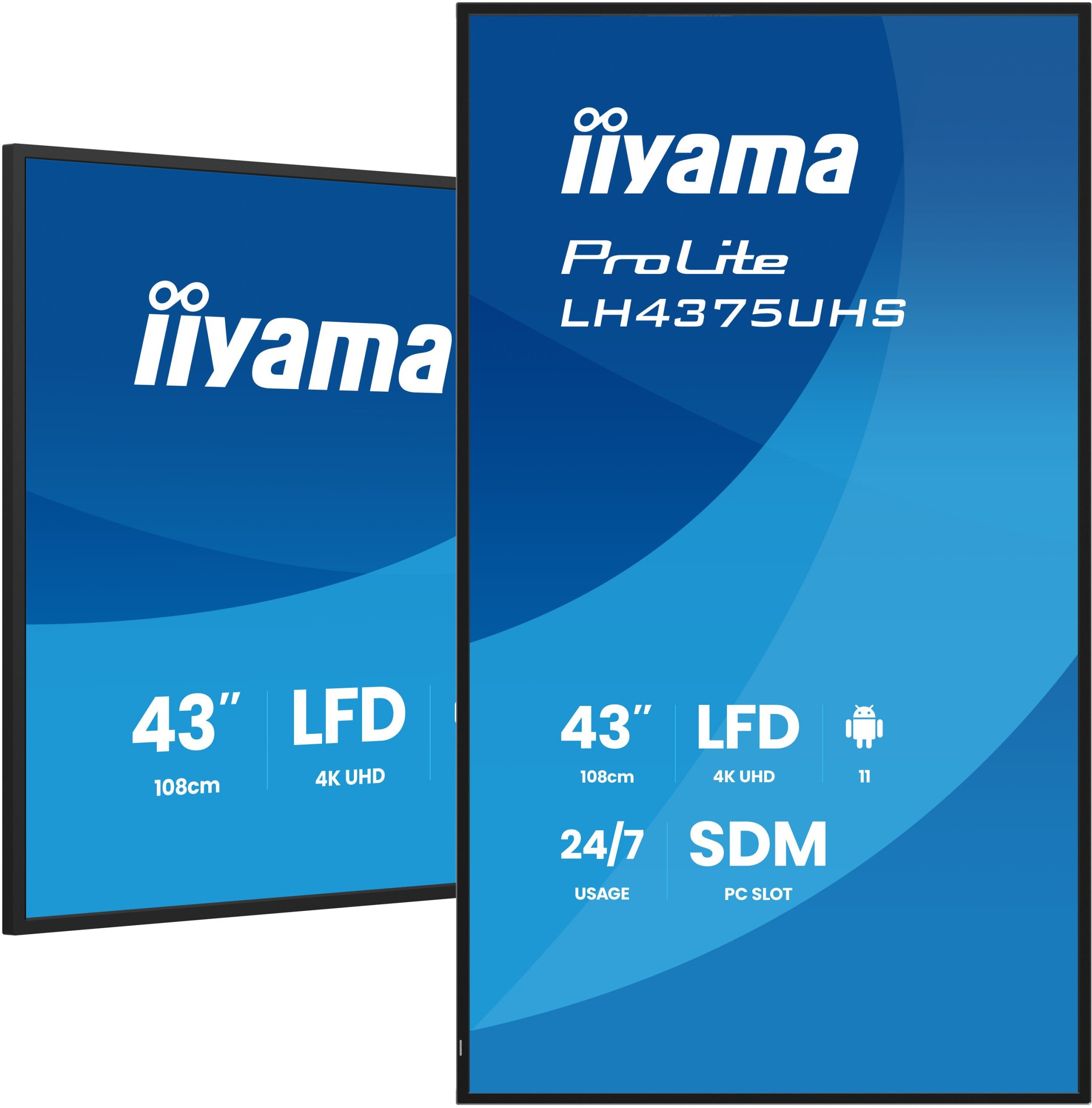 Monitor profesional Iiyama ProLite LH4375UHS-B2AG, 43", 4K UHD, Wi-Fi, i zi