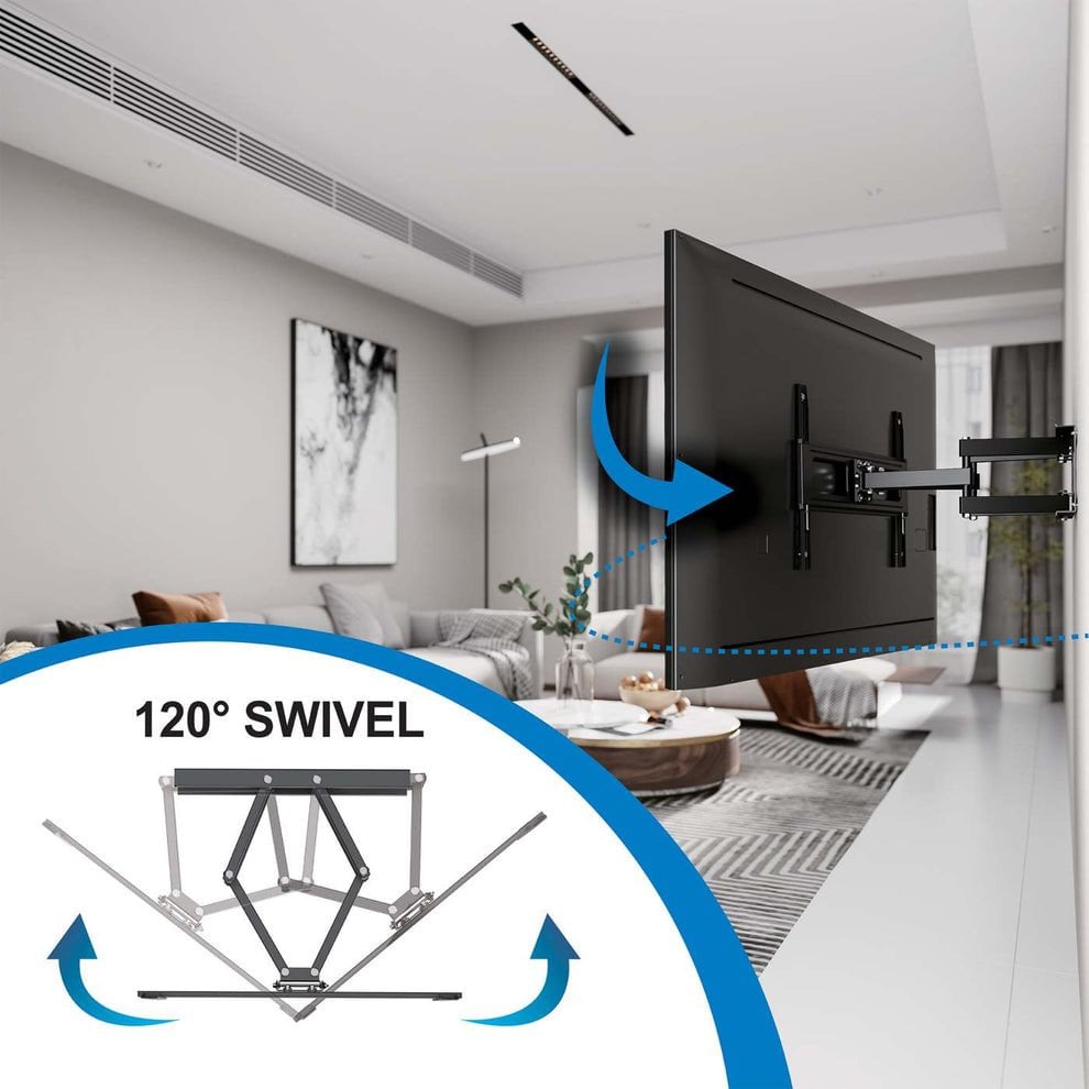 Mbajtëse muri për TV Manhattan Outdoor Full Motion, 37"-86", për ambiente të jashtme, e zezë