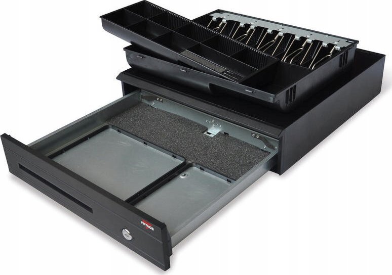 Sirtar arkë Virtuos C425C, 5 ndarje kartëmonedhash, 8 ndarje monedhash, i zi