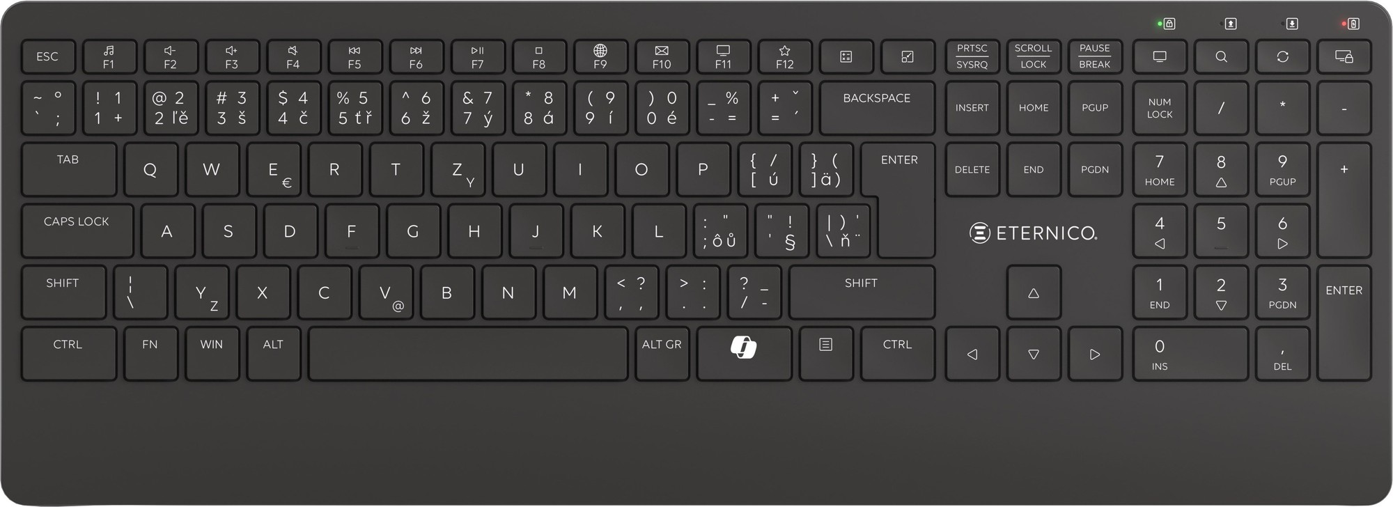 Бежична тастатура Eternico KS2360, Wireless, со распоред CZ/SK, црна