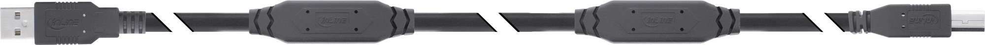 Kabllo aktive USB InLine USB 2.0, USB-A në USB-B, 15m, e zezë