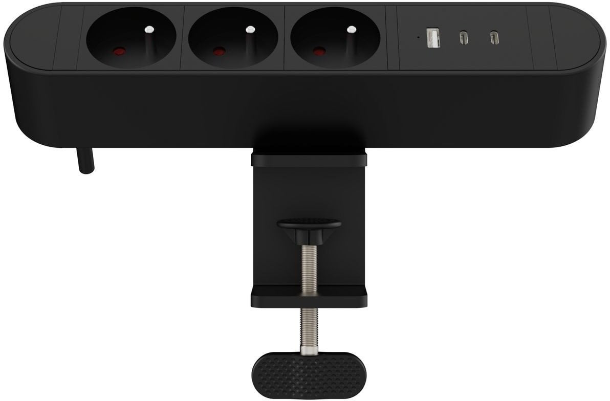 Prizë tavoline Microconnect Multi Desktop Power Socket 3, 3 dalje, e zezë