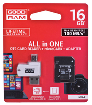 Kartë memorie Goodram M1A4-0160R12, 16GB, MicroSDHC, Class 10, e zezë
