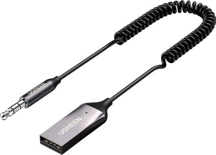 Adapter Bluetooth për makinë Ugreen 70601B, marrës AUX, Bluetooth, gri