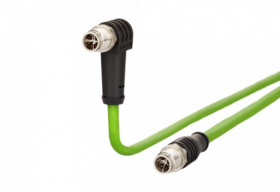 Kabllo rrjeti Metz Connect 142M2X1B050, CAT 6A S/FTP, M12, 5m, jeshile