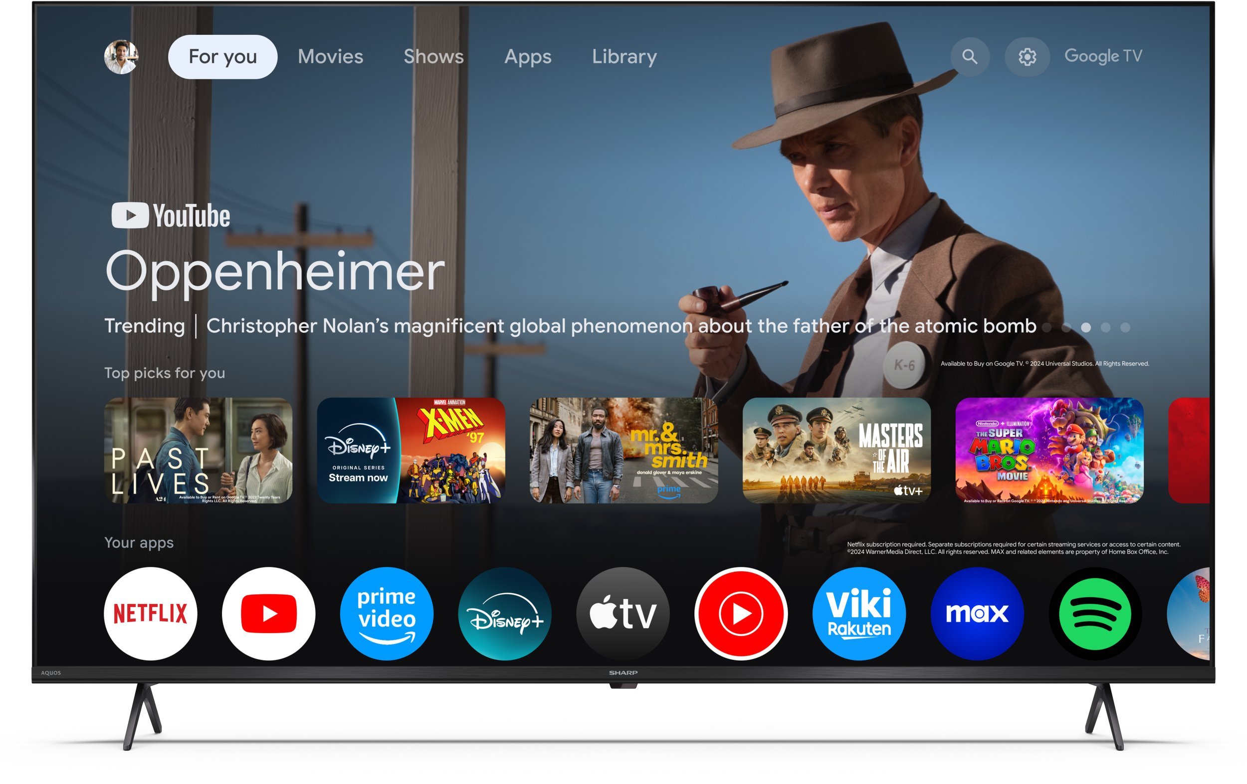 Телевизор Sharp 55HL4265E, 55", 4K UHD, Smart Google TV, црн