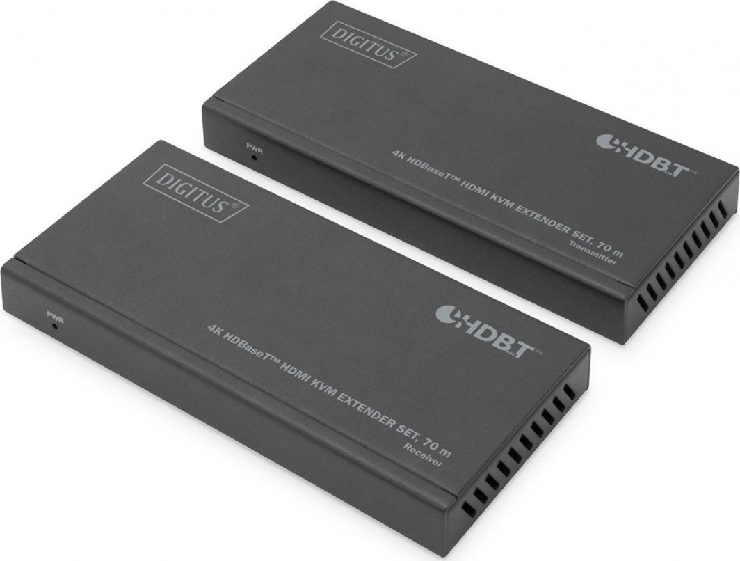 Sistem transmetimi AV Digitus HDBaseT HDMI KVM Extender, 4K 30Hz, deri 70m, i zi