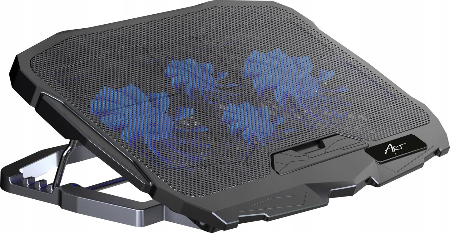 Stendë ftohëse për laptop ART P4, 4 ventilatorë, LED, për 9-17"
