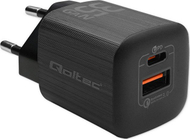 Karikues muri Qoltec GaN Ultra 35W, USB C PD, USB QC 3.0, i zi