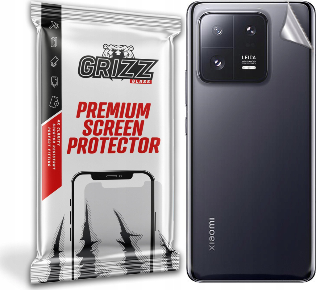 Folie mbrojtëse e pasme GrizzGlass SatinSkin për Xiaomi 13 Pro, transparente