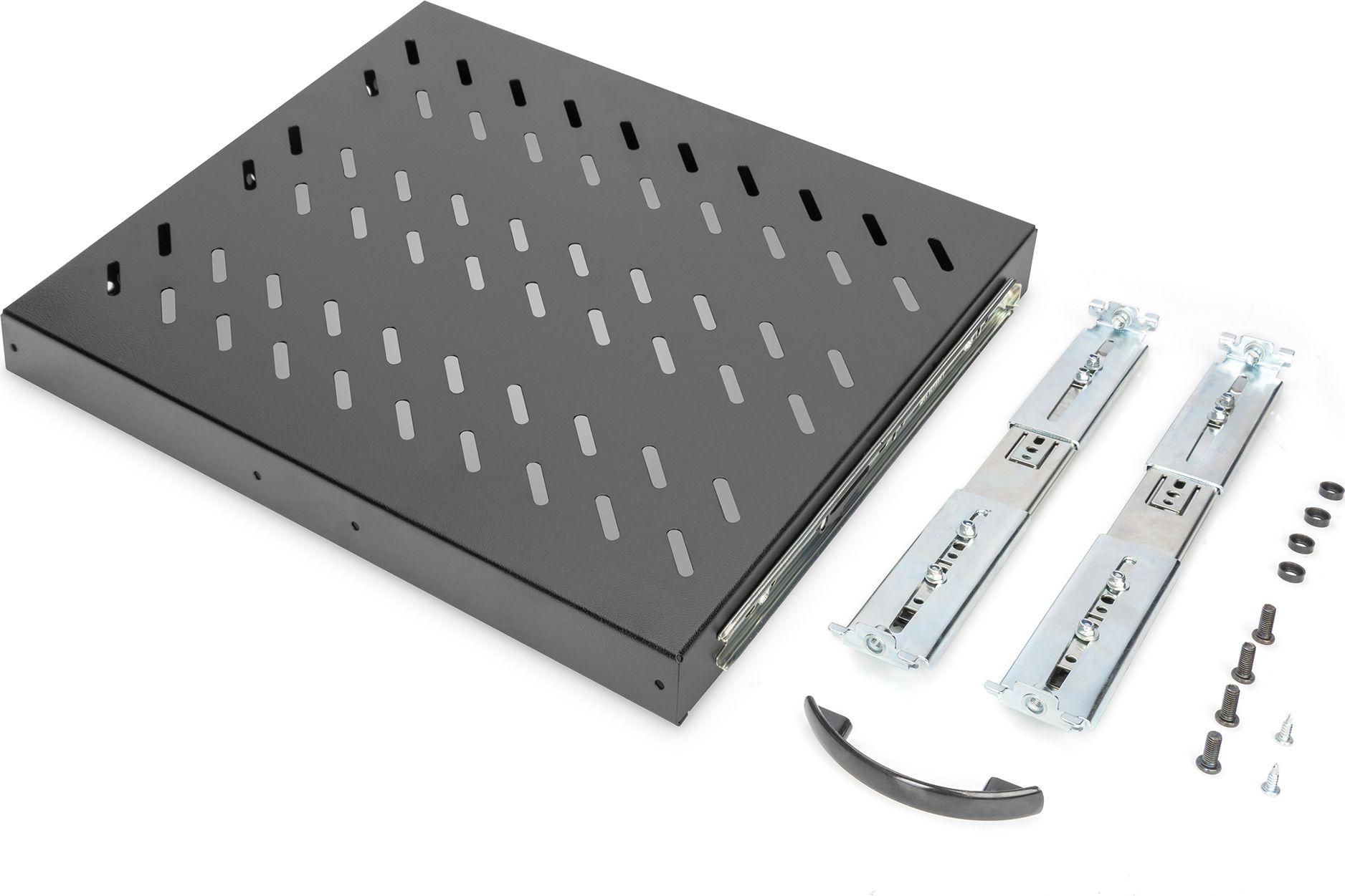 Извлекувачка полица за кабинет 19\" Digitus DN-19 TRAY-2-600-SW, 1U, 25kg, црна