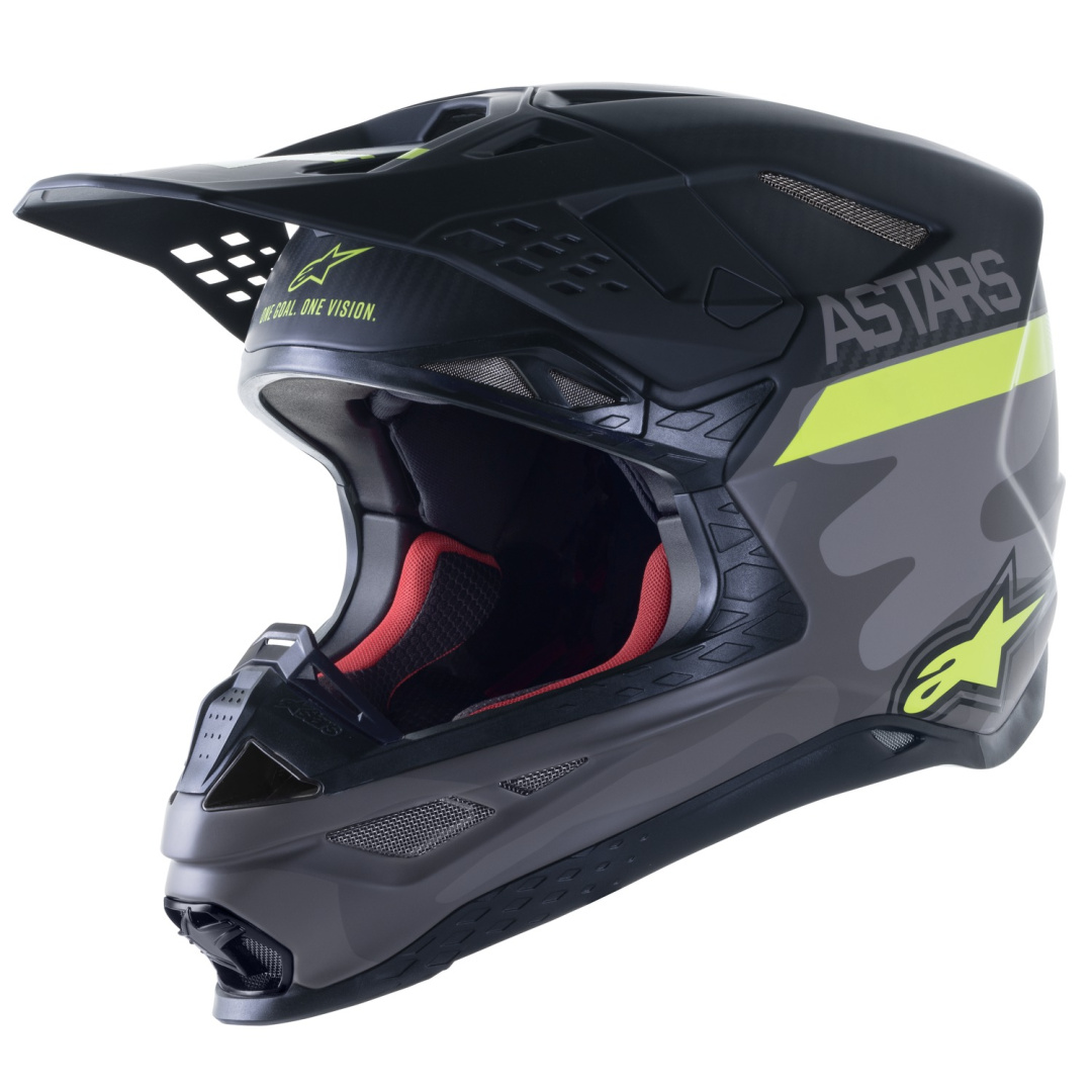 Helmetë motokrosi Alpinestars Supertech S-M10 Limited Edition AMS, off-road, madhësia XL, gri e bardhë e zezë me të verdhë fluoreshente