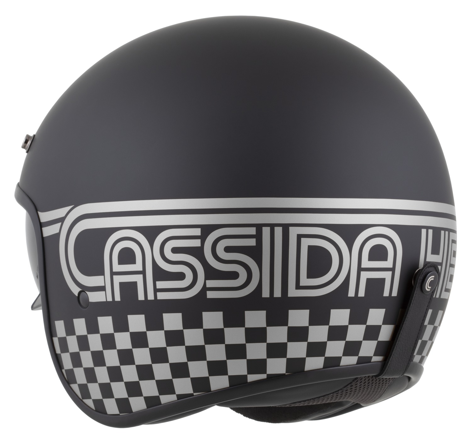 Kaska moto CASSIDA Oxygen 2.0 Rondo, e zezë matte argjendi