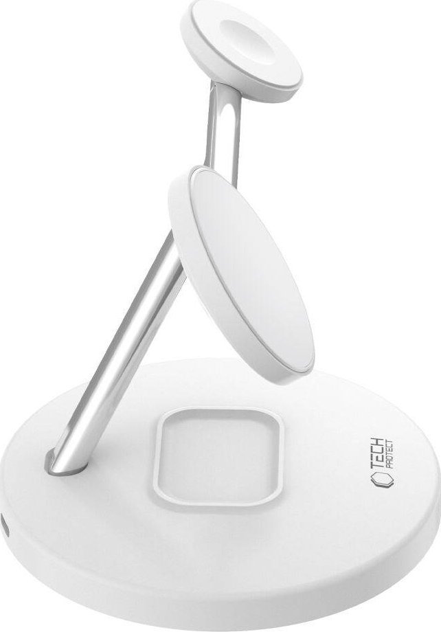 Karikues wireless Tech-protect QI15W-A35, 3 në 1 MagSafe, 15W, i bardhë
