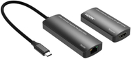 Adapter USB C në HDMI Microconnect Extender Via, video dhe audio, portativ, i zi