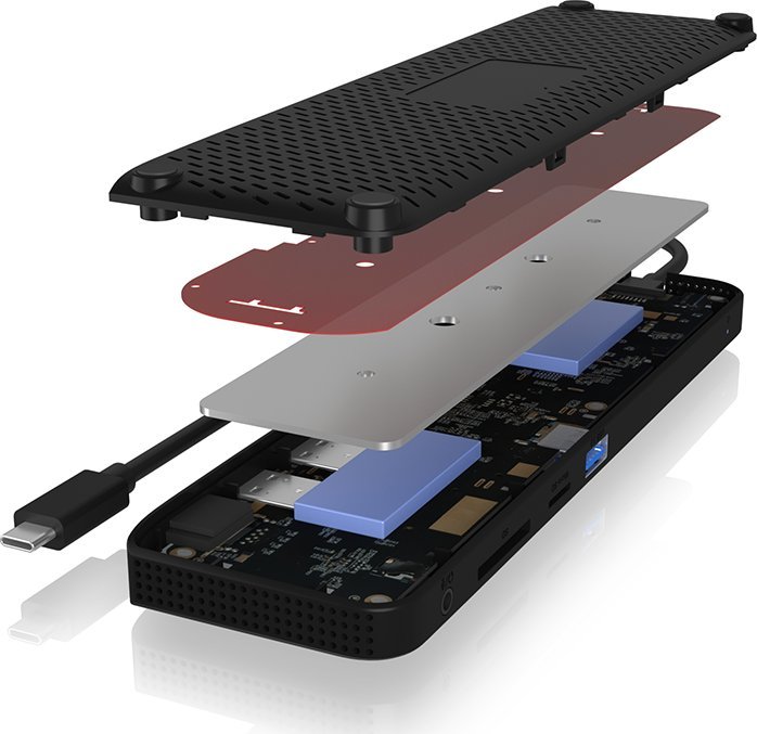 Docking station Icy Box IB-DK2116-C, USB Type-C, dalje të trefishta video, gri
