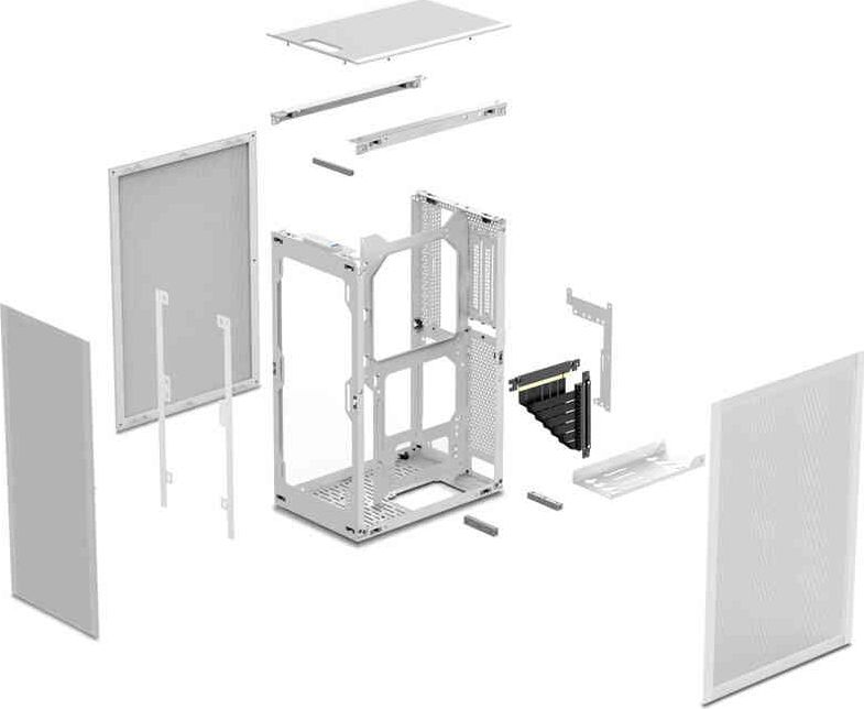 Kllëf kompjuterik Ssupd Meshlicious, mini ITX, PCIe 4.0 riser, i bardhë