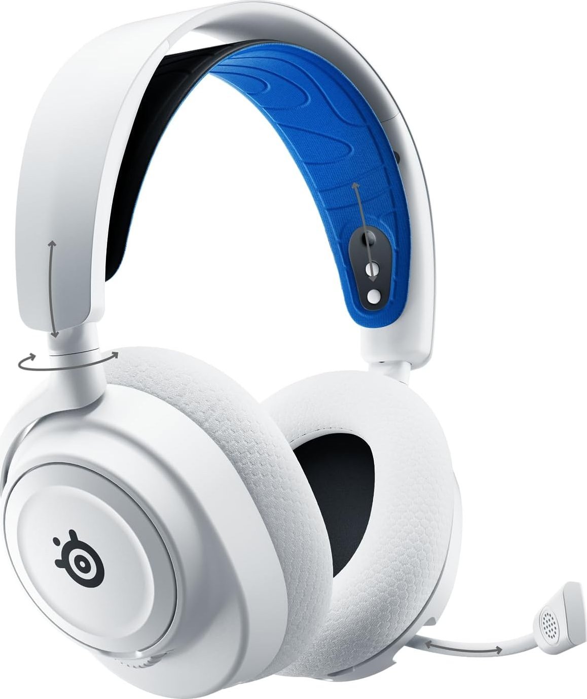 Kufje gaming SteelSeries Arctis Nova 7P Wireless, 2.4GHz dhe Bluetooth, 38 orë bateri, të bardha