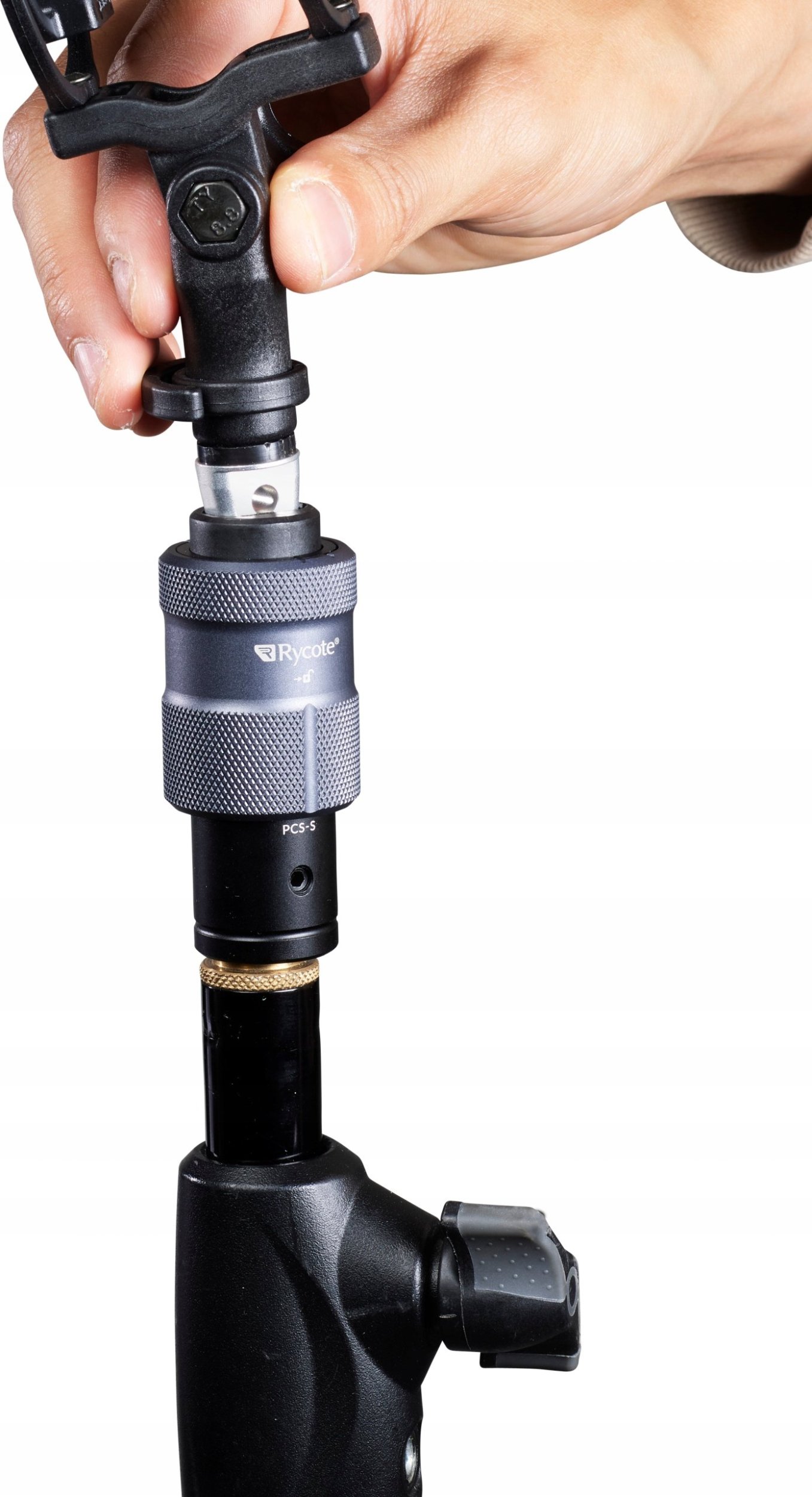 Adapter audio Rycote PCS Spigot, shpejtlëshues, fije 3/8"