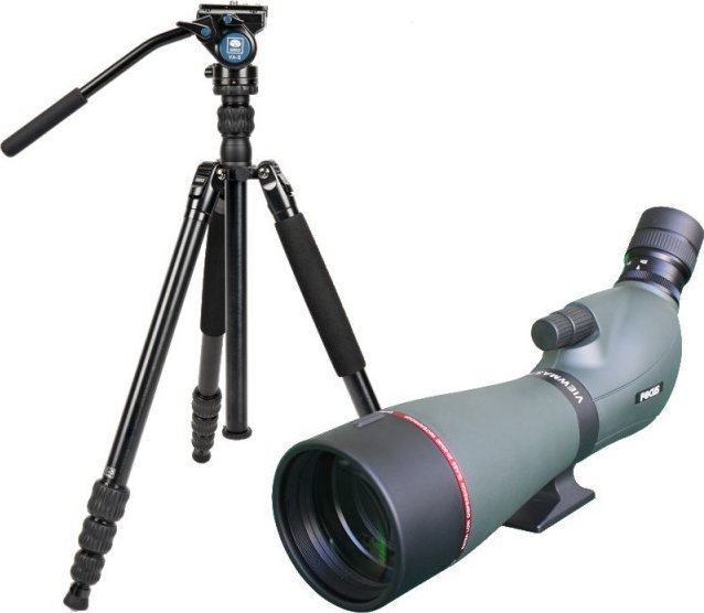 Kit teleskop Focus Viewmaster ED 16-48x65 me tripod Sirui Traveler 7VA