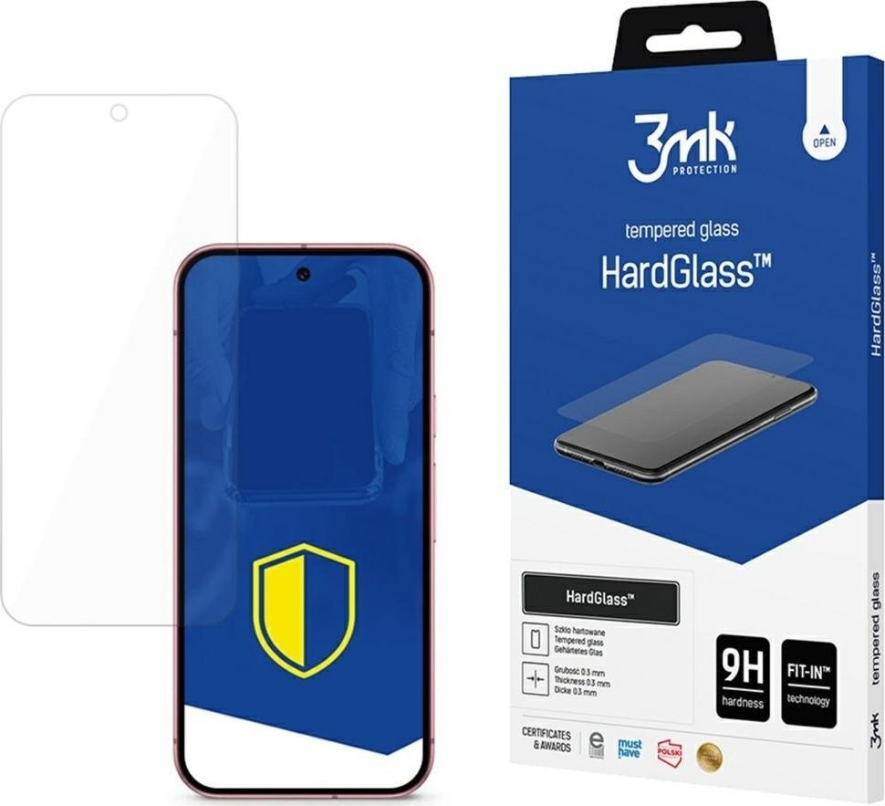 Заштитно стакло 3MK HardGlass за Google Pixel 9, 0.3mm, тврдина 9H, проѕирно