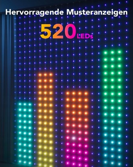 Perde drite LED Govee H70B1, RGBIC, Wi Fi dhe Bluetooth, IP65