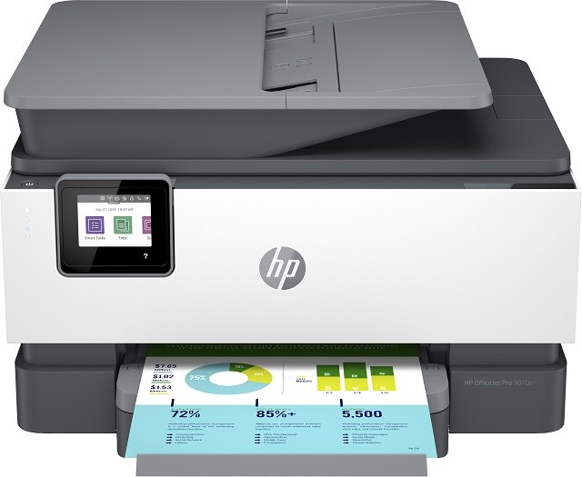 Printer multifunksional HP OfficeJet Pro 9010e, Inkjet termal, i zi