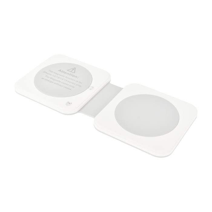 Dviced 2-In-1 Foldable Magnetic Wireless Charger, White