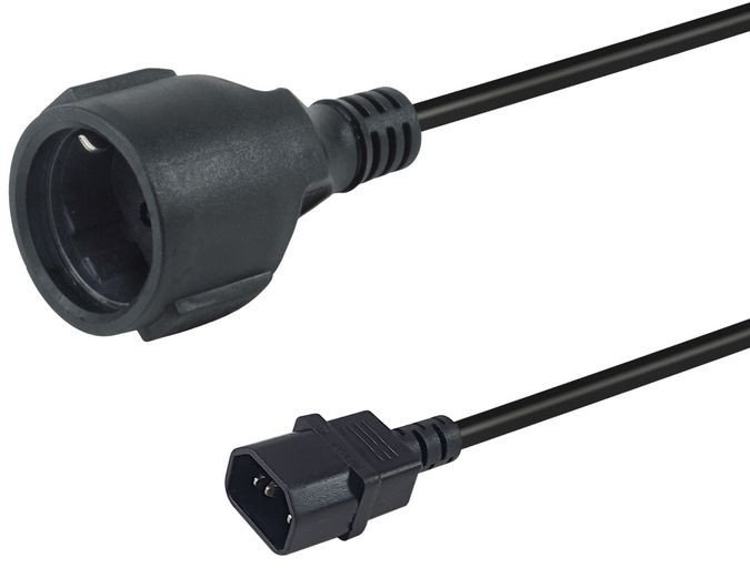 Kabllo rryme Equip 112106, IEC C14 në CEE 7/3, 0.25m, e zezë