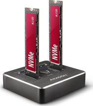 Дуален док станица за SSD Axagon ADSA-M2C, NVMe M.2, USB-C 10 Gbps, сива