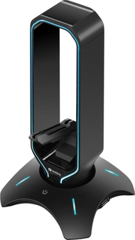 Mbajtëse për kufje Sandberg Bungee, RGB, plastike, e zezë