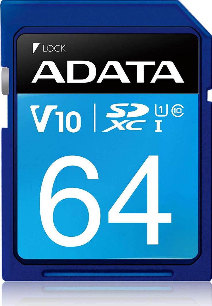 Kartë memorie ADATA Premier SDXC, Klasa 10 UHS-I/U1 V10, 64GB