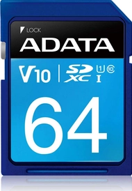 Kartë memorie ADATA Premier SDXC, Klasa 10 UHS-I/U1 V10, 64GB