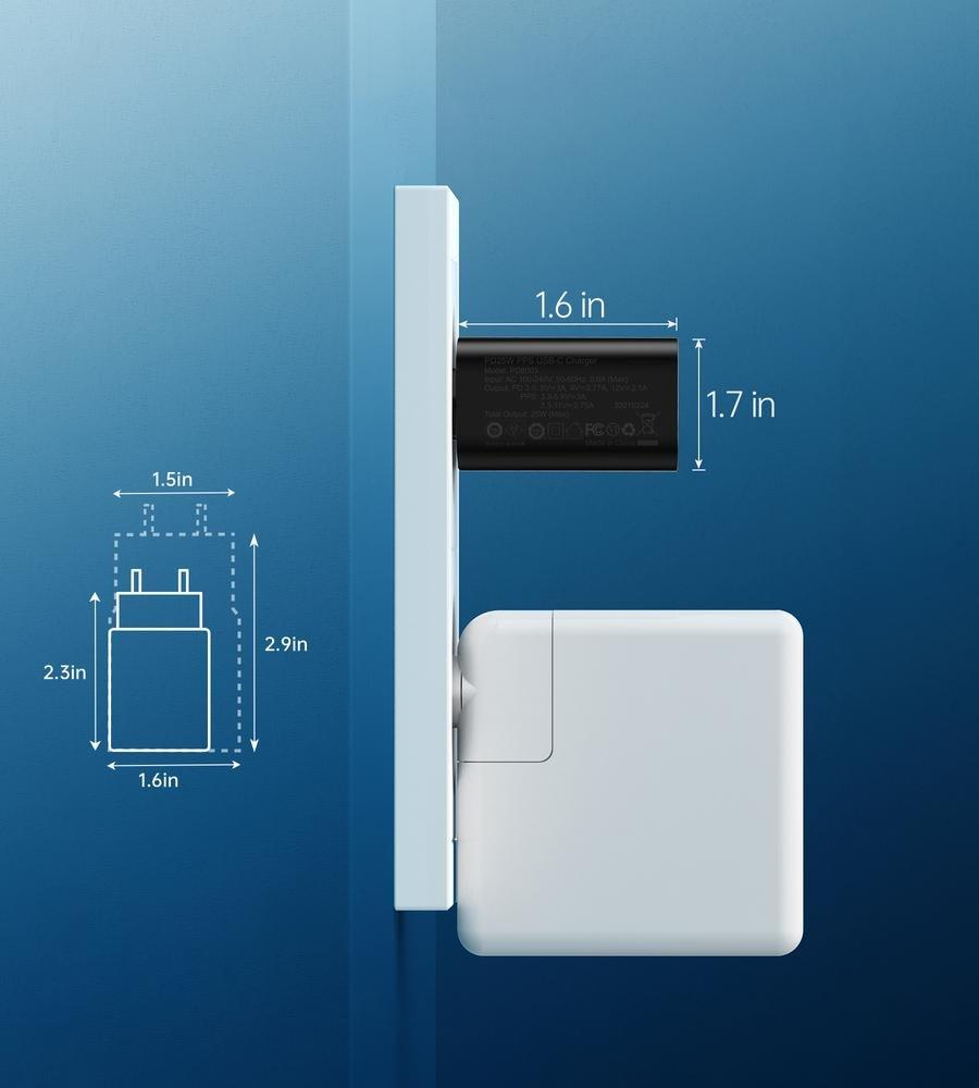 Ngarkues muri ChoeTech USB C PD PPS, 25W, Quick Charge 3.0, i zi