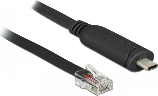Сериски кабел DeLOCK 63912, USB Type-C во RJ45, 2m, црн