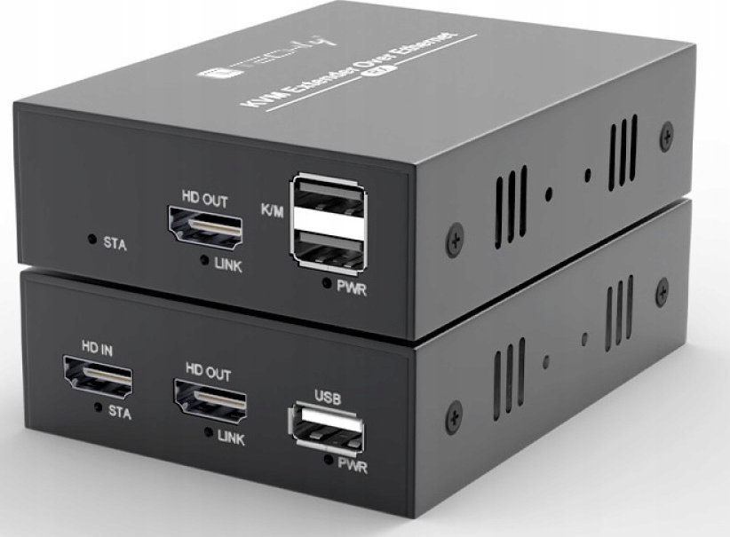 Extender KVM Techly HDMI USB, 1080p 60Hz, deri 100m Cat6, i zi